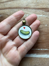 Load image into Gallery viewer, Pickle Love Pendant, Original Watercolor Hand Painted Necklace