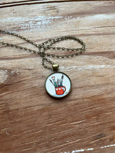 Load image into Gallery viewer, Paint Brushes in Coffee Mug, Watercolor Hand Painted Necklace, Original Art Pendant