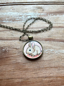 Bunny Necklace - Original Hand Painted Necklace