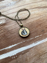 Load image into Gallery viewer, Black and White Bunny Necklace - Original Hand Painted Necklace