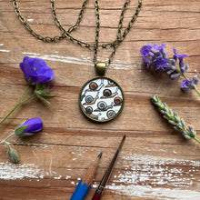 Load image into Gallery viewer, Snail Family, Hand Painted Necklace, Original Watercolor Painting