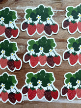 Load image into Gallery viewer, Strawberries Print Sticker, Vinyl Sticker, 3 inch, FREE SHIPPING