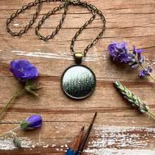 Load image into Gallery viewer, Landscape Art with Forest of Trees, Hand Painted Necklace, Original Watercolor Painting