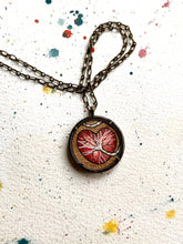 Load image into Gallery viewer, Midwife Gift, Placenta Art Pendant, Original Hand Painted Necklace, Birth Worker Placenta Jewelry MADE TO ORDER