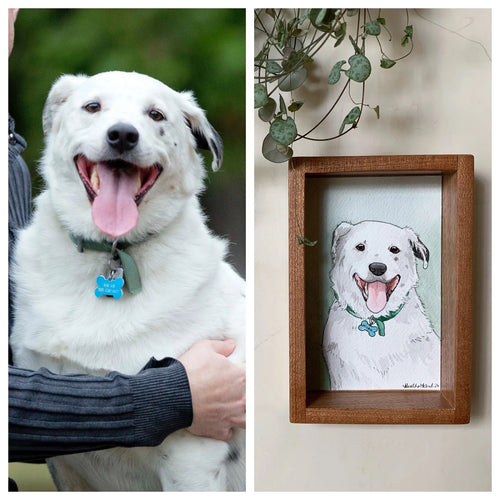 Reserved for Lisa - CUSTOM Original Watercolor Box Painting, Pet Portrait or Other Custom Order