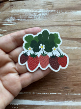 Load image into Gallery viewer, Strawberries Print Sticker, Vinyl Sticker, 3 inch, FREE SHIPPING