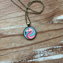 Load image into Gallery viewer, Flamingo Art Pendant, Hand Painted Necklace, Pink Flamingo Gift