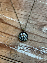 Load image into Gallery viewer, Dark Florals - White Blossoms, Original Hand Painted Necklace