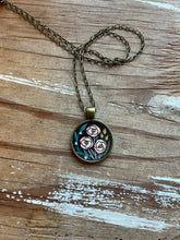 Load image into Gallery viewer, Dark Florals - Pink Roses, Original Hand Painted Necklace