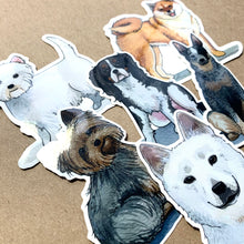 Load image into Gallery viewer, Yorkie Dog Vinyl Stickers, 3 inch, Doggos Sticker, Yorkshire Terrier Art
