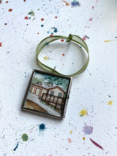 Load image into Gallery viewer, Custom House Portrait - Original Watercolor House Painting Portrait Ornament - Personalized Ornament Painting