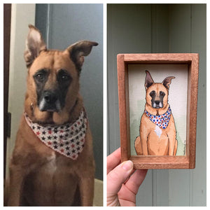 Reserved for Kristin- CUSTOM Original Watercolor Box Painting, Pet Portrait or Other Custom Order