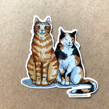 Load image into Gallery viewer, Cat Couple Vinyl Decal Sticker, 3 inch, FREE SHIPPING