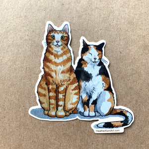 Cat Couple Vinyl Decal Sticker, 3 inch, FREE SHIPPING