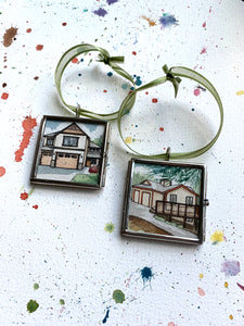 Custom Hand Painted Ornament, Original Watercolor Painting