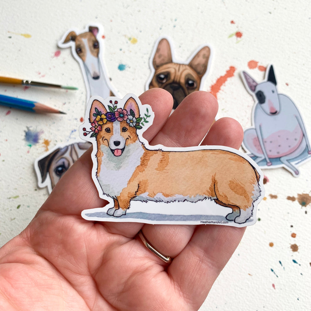 Corgi Dog Vinyl Stickers, 3 inch, Doggos Sticker, FREE SHIPPING