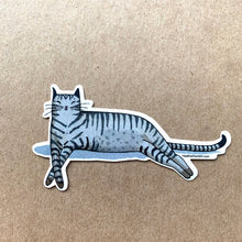 Load image into Gallery viewer, Gray Tabby Cat Sleeping -  Vinyl Decal Sticker, 3 inch, FREE SHIPPING