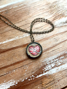 Midwife Gift, Placenta Art Pendant, Original Hand Painted Necklace, Birth Worker Placenta Jewelry- MADE TO ORDER