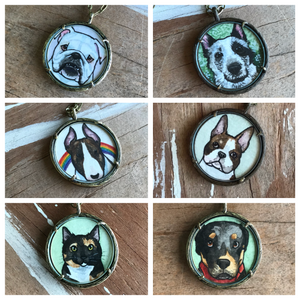 Custom Hand Painted Watercolor Necklace of Your Choice