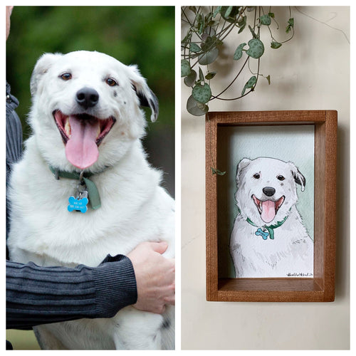 Reserved for Kristin- CUSTOM Original Watercolor Box Painting, Pet Portrait or Other Custom Order