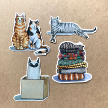 Load image into Gallery viewer, Cats Love Boxes Vinyl Decal Sticker, 3 inch, FREE SHIPPING