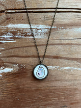 Load image into Gallery viewer, Oyster Shell Art, Original Watercolor Hand Painted Necklace Pendant, Seashell Painting