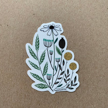 Load image into Gallery viewer, Vintage Florals, Daisy Wildflowers, Vinyl Sticker, 3 inch, FREE SHIPPING