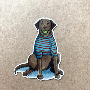 Chocolate Lab Dog Vinyl Stickers, 3 inch, Doggos Sticker, FREE SHIPPING