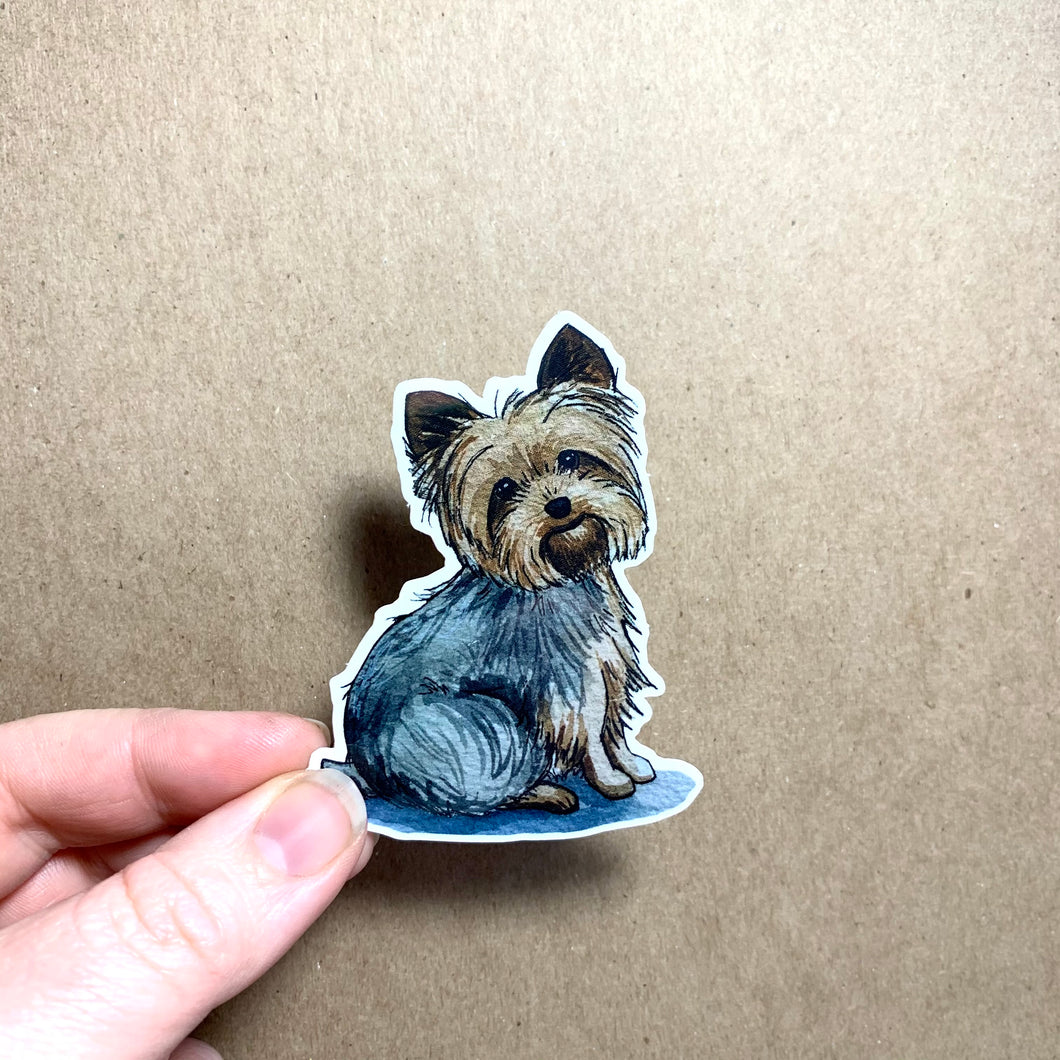 Yorkie Dog Vinyl Stickers, 3 inch, Doggos Sticker, Yorkshire Terrier Art