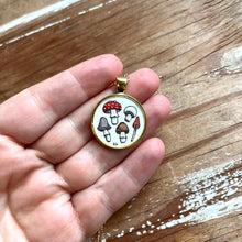 Load image into Gallery viewer, Mushrooms Pendant, Original Watercolor Hand Painted Necklace