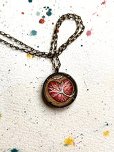 Load image into Gallery viewer, Midwife Gift, Placenta Art Pendant, Original Hand Painted Necklace, Birth Worker Placenta Jewelry- MADE TO ORDER