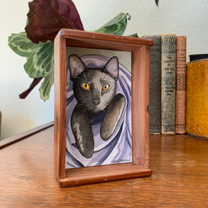 Reserved for Kristin- CUSTOM Original Watercolor Box Painting, Pet Portrait or Other Custom Order