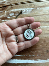 Load image into Gallery viewer, Oyster Shell Art, Original Watercolor Hand Painted Necklace Pendant, Seashell Painting