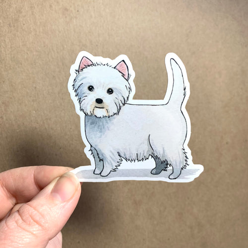 West Highland White / Westie Dog Vinyl Stickers, 3 inch, Doggos Sticker, Art Sticker