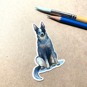 Queensland Heeler Dog Vinyl Stickers, 3 inch, Doggos Sticker, Blue Heeler / Australian Cattle Dog
