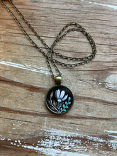 Load image into Gallery viewer, Dark Florals - Purple Bloom, Original Hand Painted Necklace