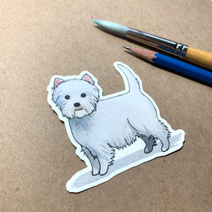 West Highland White / Westie Dog Vinyl Stickers, 3 inch, Doggos Sticker, Art Sticker