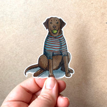 Load image into Gallery viewer, Chocolate Lab Dog Vinyl Stickers, 3 inch, Doggos Sticker, FREE SHIPPING