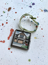 Load image into Gallery viewer, Custom House Portrait - Original Watercolor House Painting Portrait Ornament - Personalized Ornament Painting