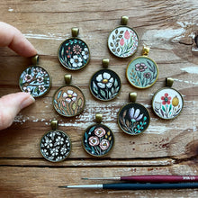 Load image into Gallery viewer, Hand Painted Necklace, Tree Blossoms - Watercolor Hand Painted Pendant - Gifts for Her, Gifts for Mom