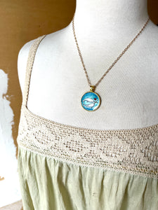 Narwhal Love - Original Hand Painted Necklace, Cute & Funny Narwhal Illustration