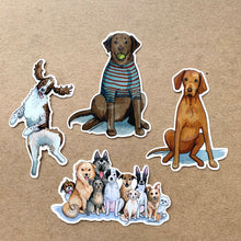 Load image into Gallery viewer, Chocolate Lab Dog Vinyl Stickers, 3 inch, Doggos Sticker, FREE SHIPPING