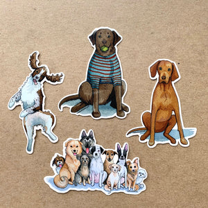 Chocolate Lab Dog Vinyl Stickers, 3 inch, Doggos Sticker, FREE SHIPPING
